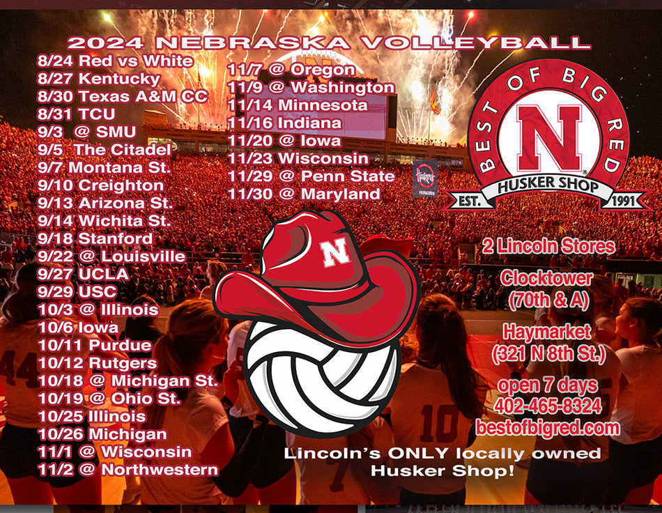 2024 Nebraska Volleyball Schedule Magnet