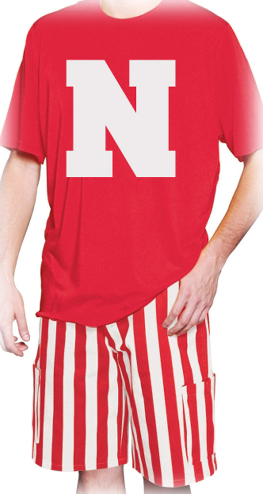 Red and White Stripe Cargo Shorts
