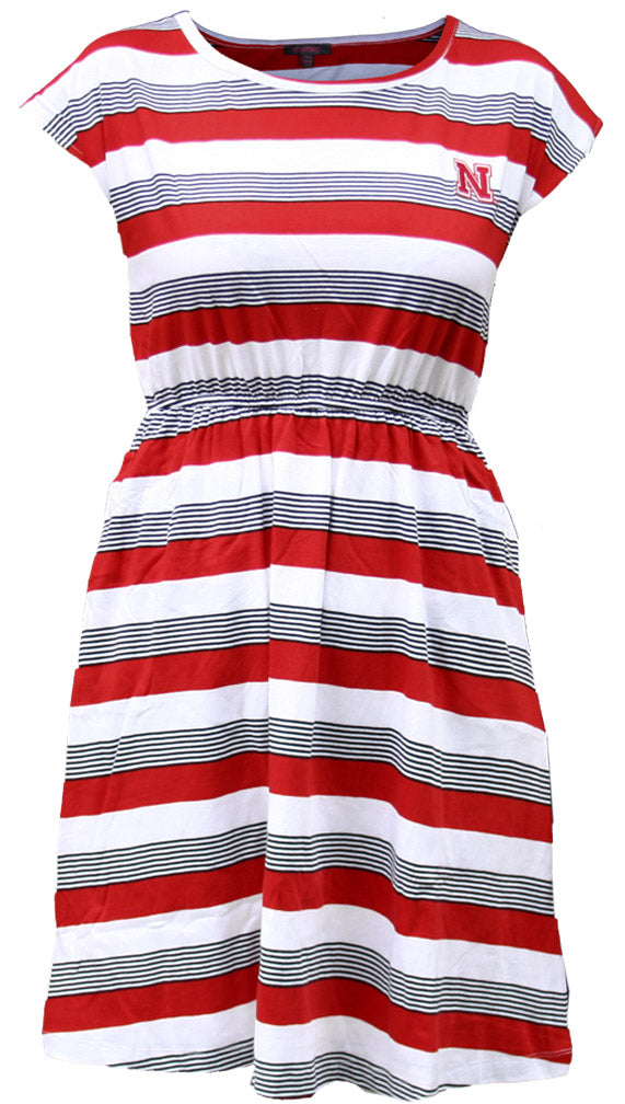 Husker Gal Striped Sundress