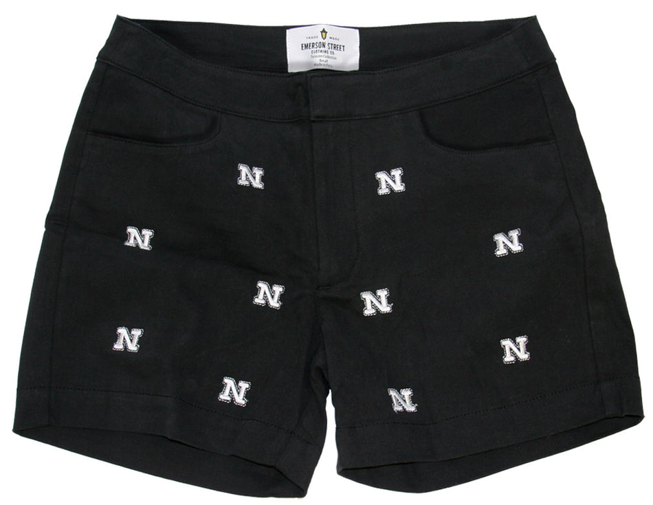 Husker Logo Embroidered Short- Black