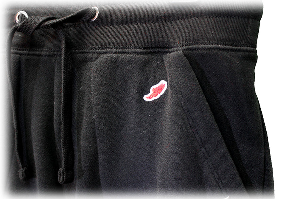 Black W Cuffed Academy Sweats