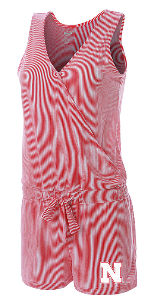 Ladies Red N White Husker Romper