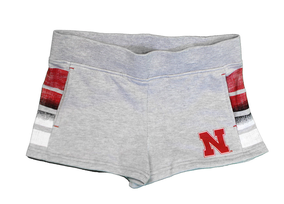 Womens Heather Nebraska Baby Talk Terry Shorts
