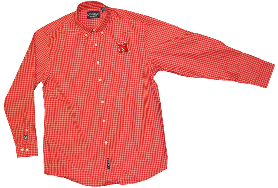 RED MINI PLAID DRESS SHIRT WR