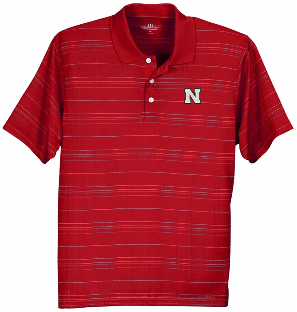Vantage Mens Textured Stripped Polo