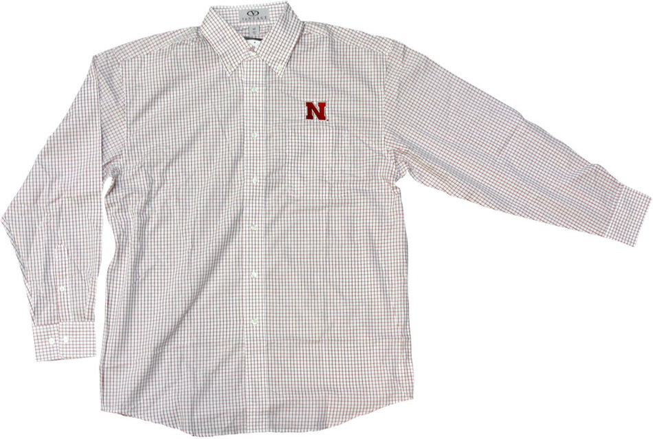 Vantage Mens Box Plaid Dress Shirt