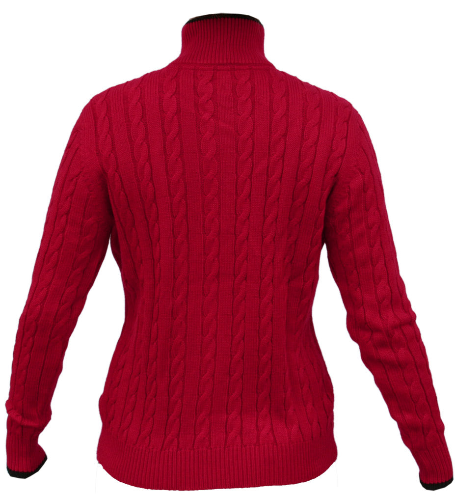 Red Iron N Full Zip Cable Cardigan
