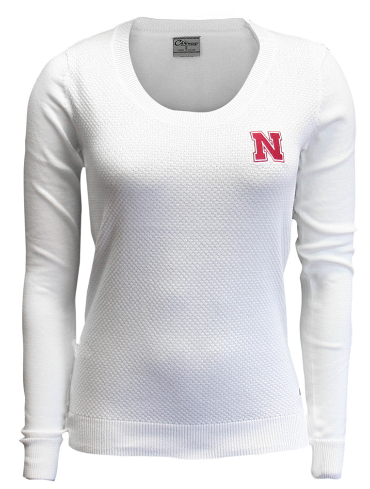 Husker Ladies Pearl Scoop Sweater