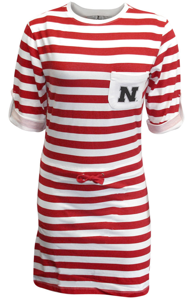 Husker Red Stripe Tie Breaker Dress