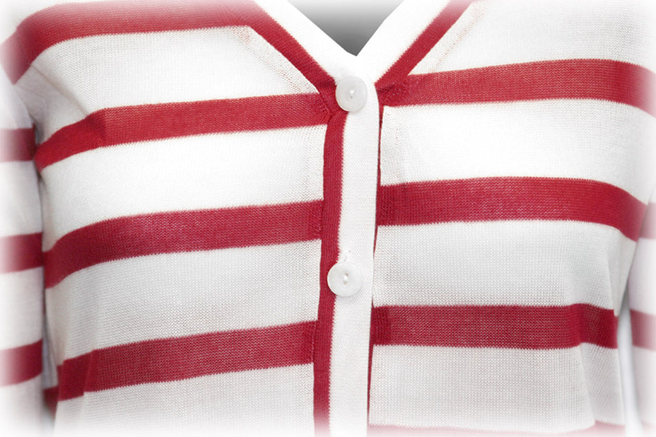 Red N White Stripe Comfy Cardigan