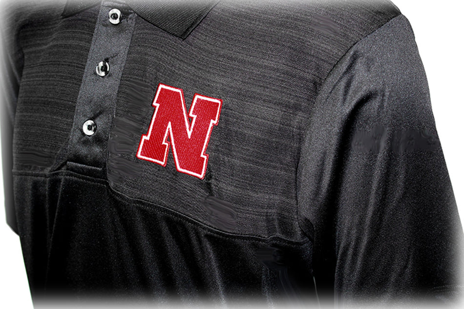 Nebraska N Heathered Striped Polo