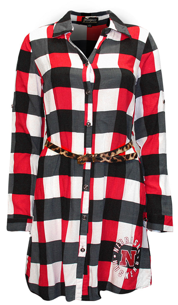 Husker Gals Plaid Tunic Dress