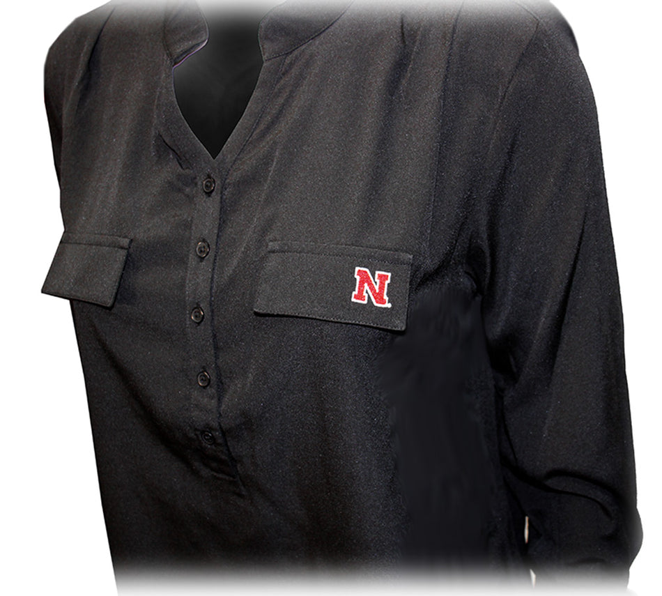 Nebraska Button Tunic Top - Black