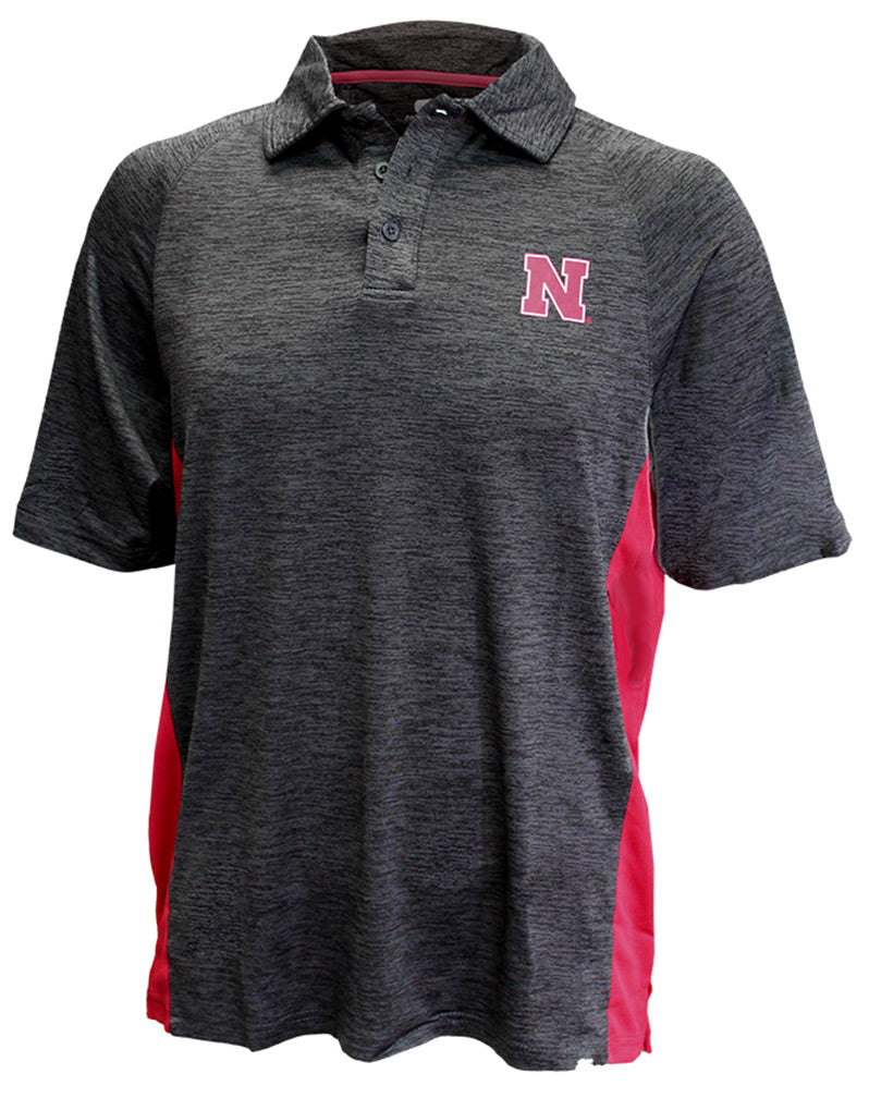 Nebraska Charcoal N Wedge Polo
