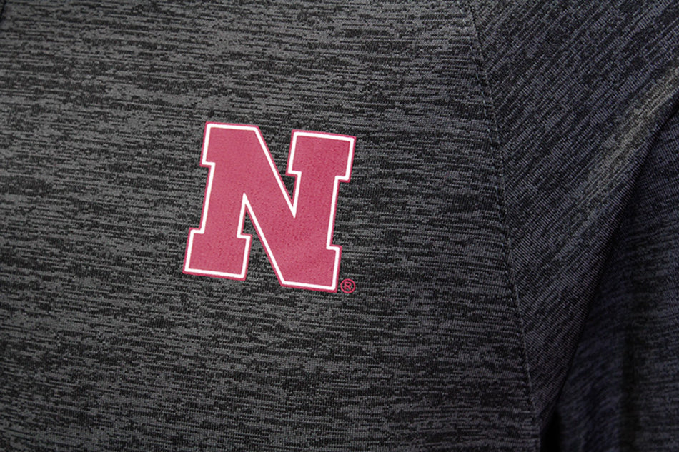 Nebraska Charcoal N Wedge Polo