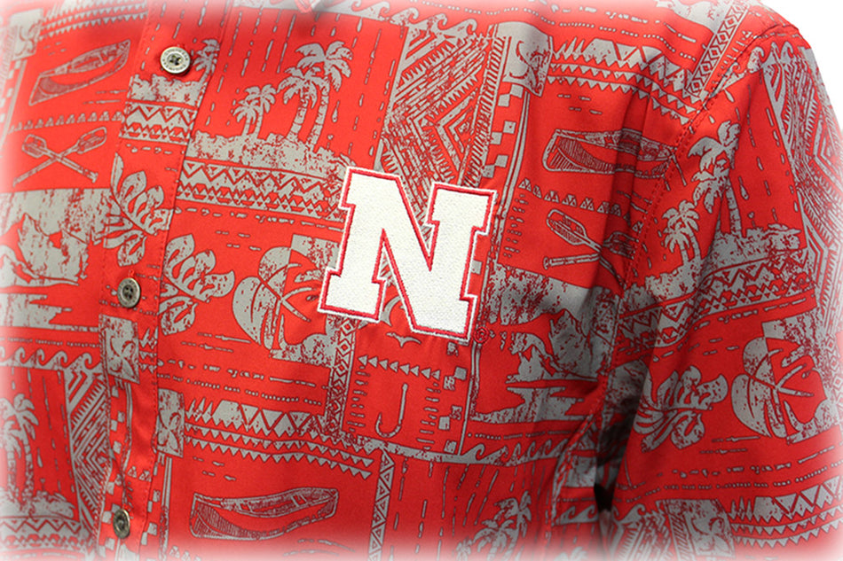 Husker Honolulu Swerve Button Up