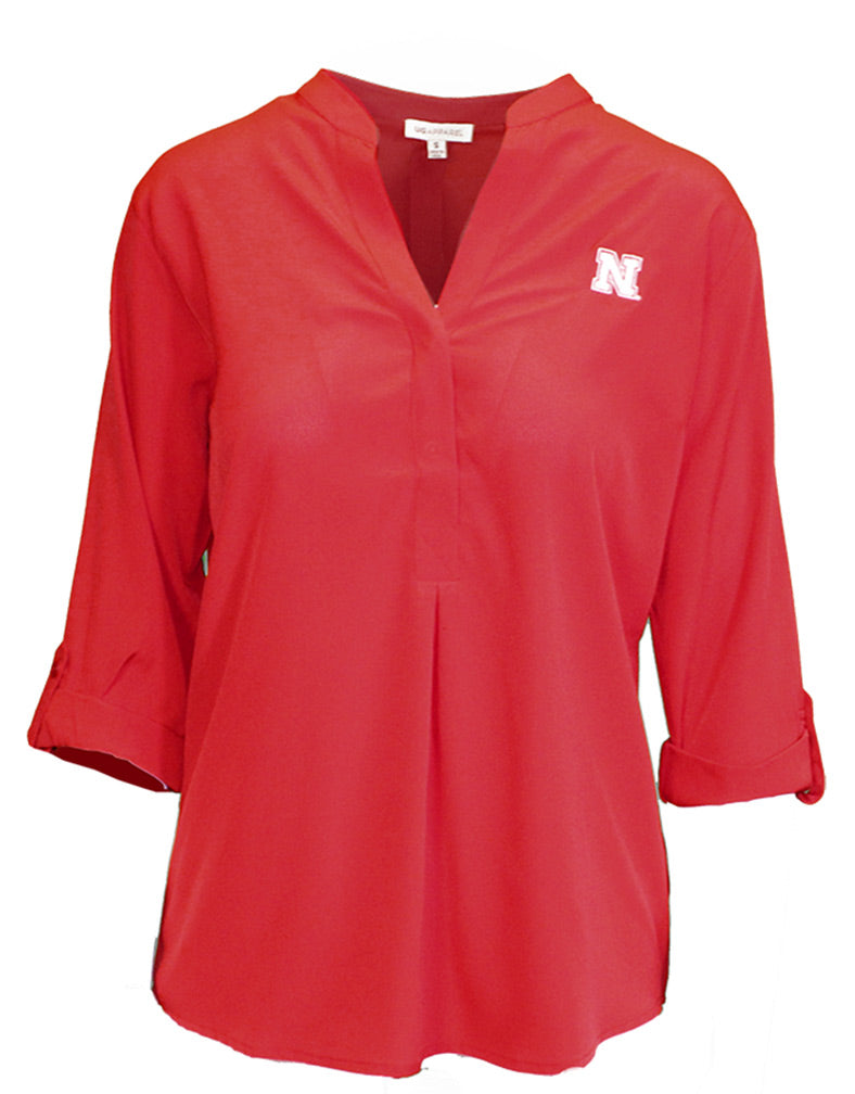 Go Big Red Button Down 3/4 Tunic