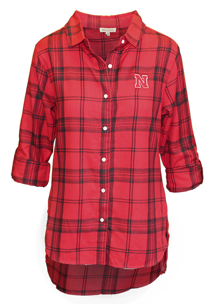 Boyfriend Plaid Black N Red Button Up