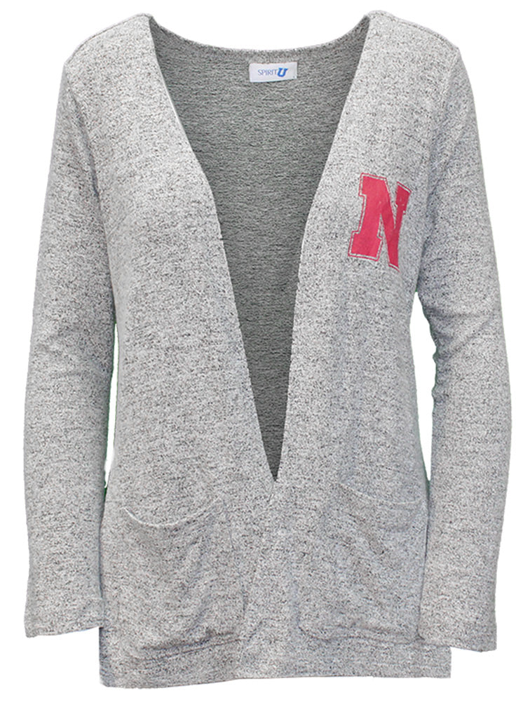 Husker Heathered Cardi Wrap