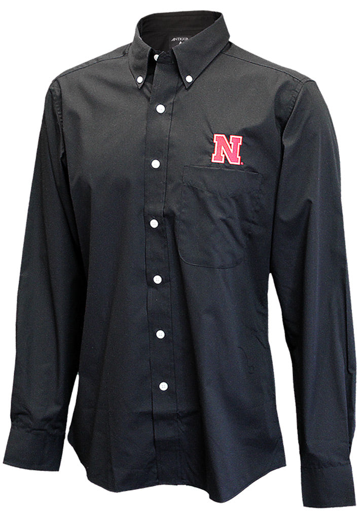 Nebraska Button Down Black Dress Shirt