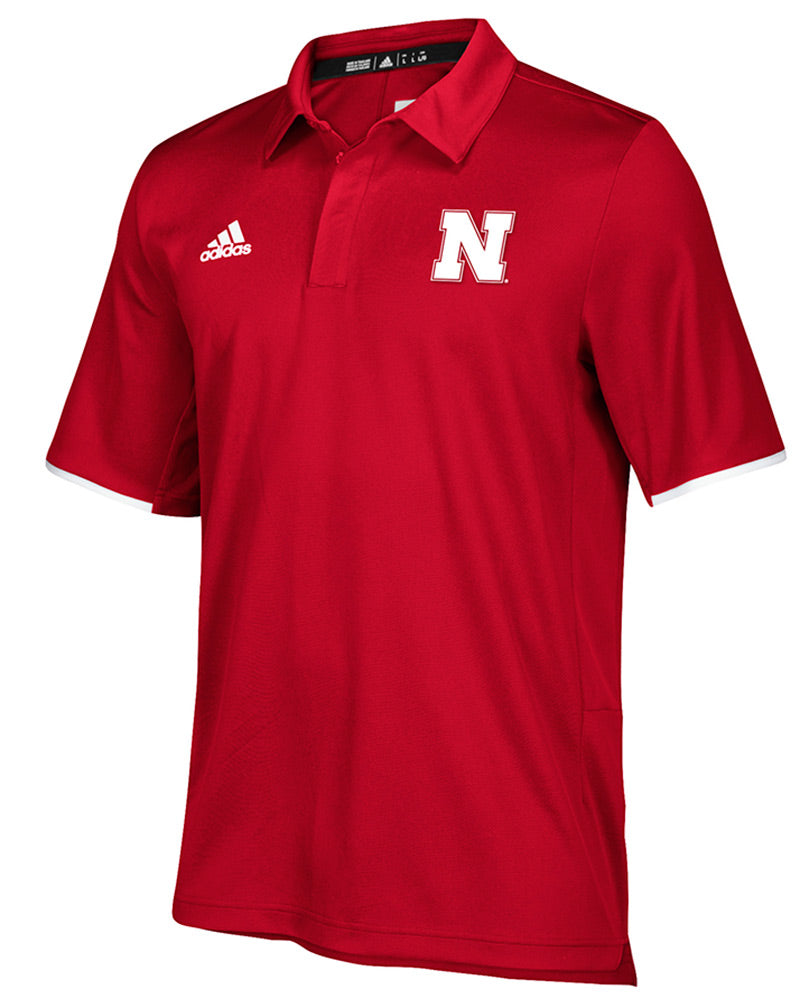 Adidas Nebraska Iconic Climalite Polo - Red