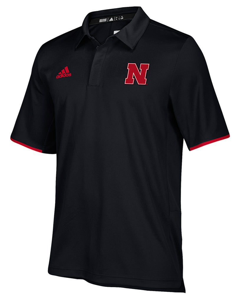 Adidas Nebraska Iconic Climalite Polo - Black