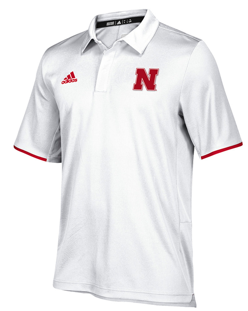 Adidas Nebraska Iconic Climalite Polo - White
