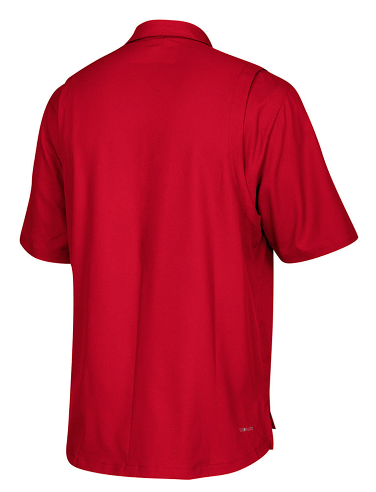 Adidas Nebraska Button Down Polo - Red