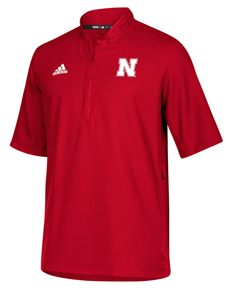 Adidas Nebraska Short Sleeve Woven Quarter Zip