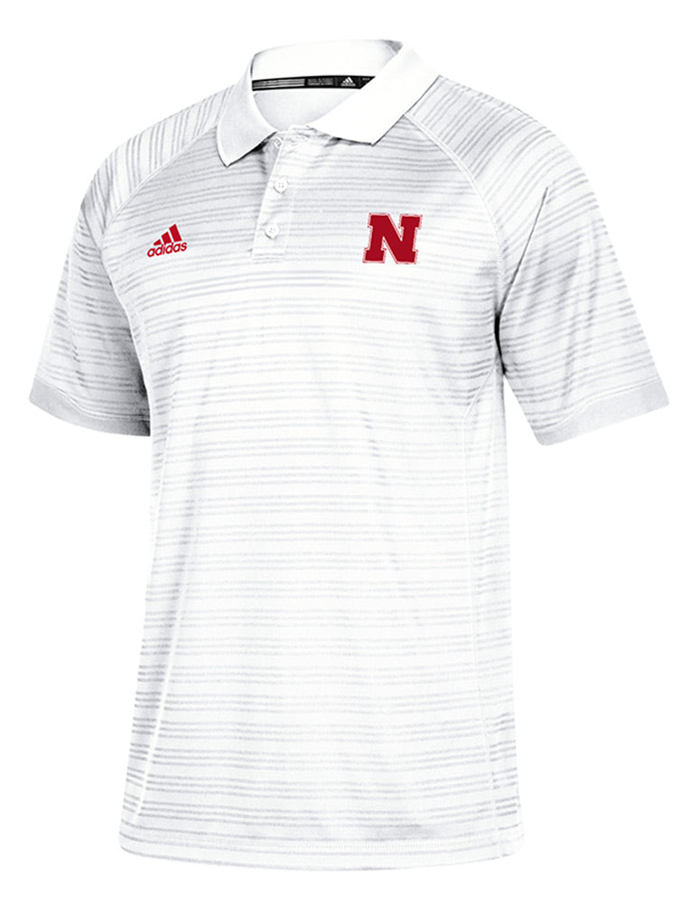 Adidas Huskers 3 Stripe Tonal Polo - White