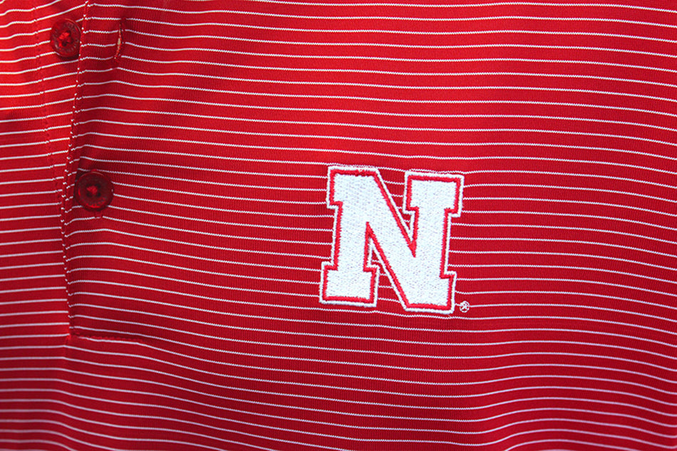 Nebraska Quest Stripe Antigua Polo