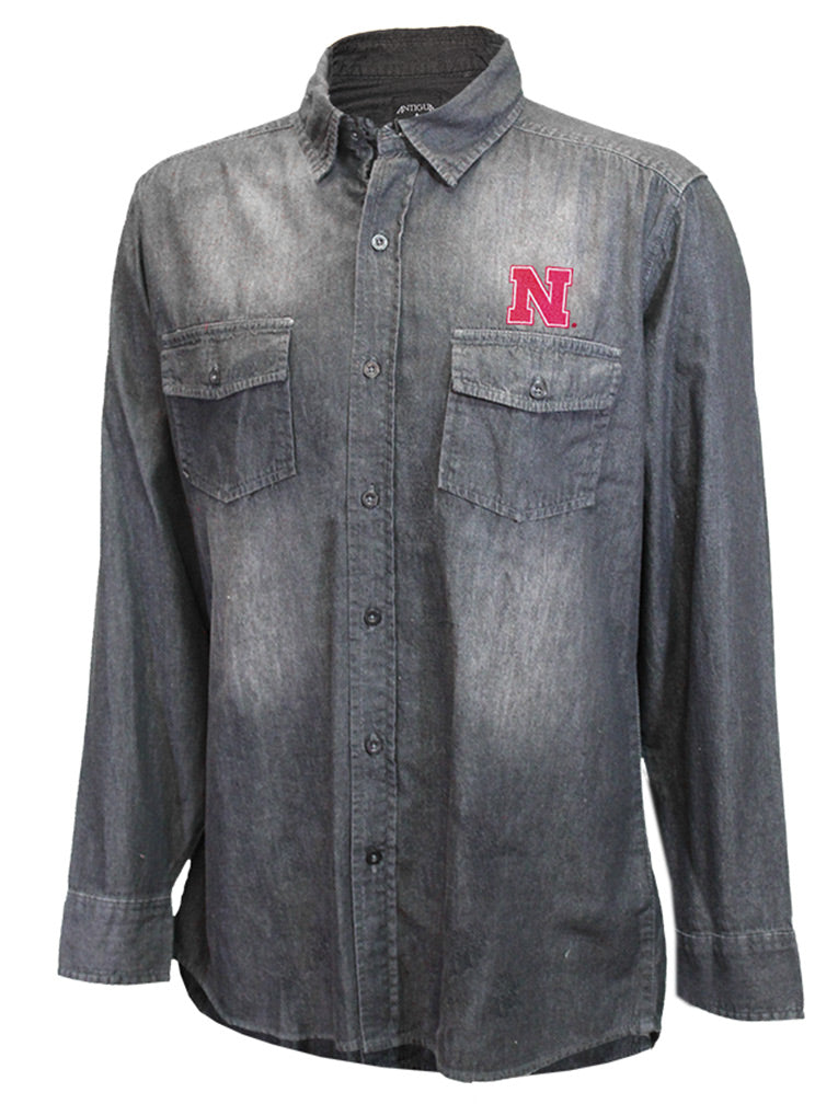 Nebraska Chambray Button Down LS Shirt