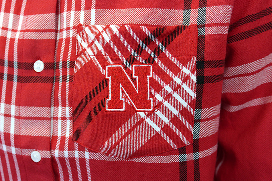 Nebraska Gals Boyfriend Plaid Pocket Flannel