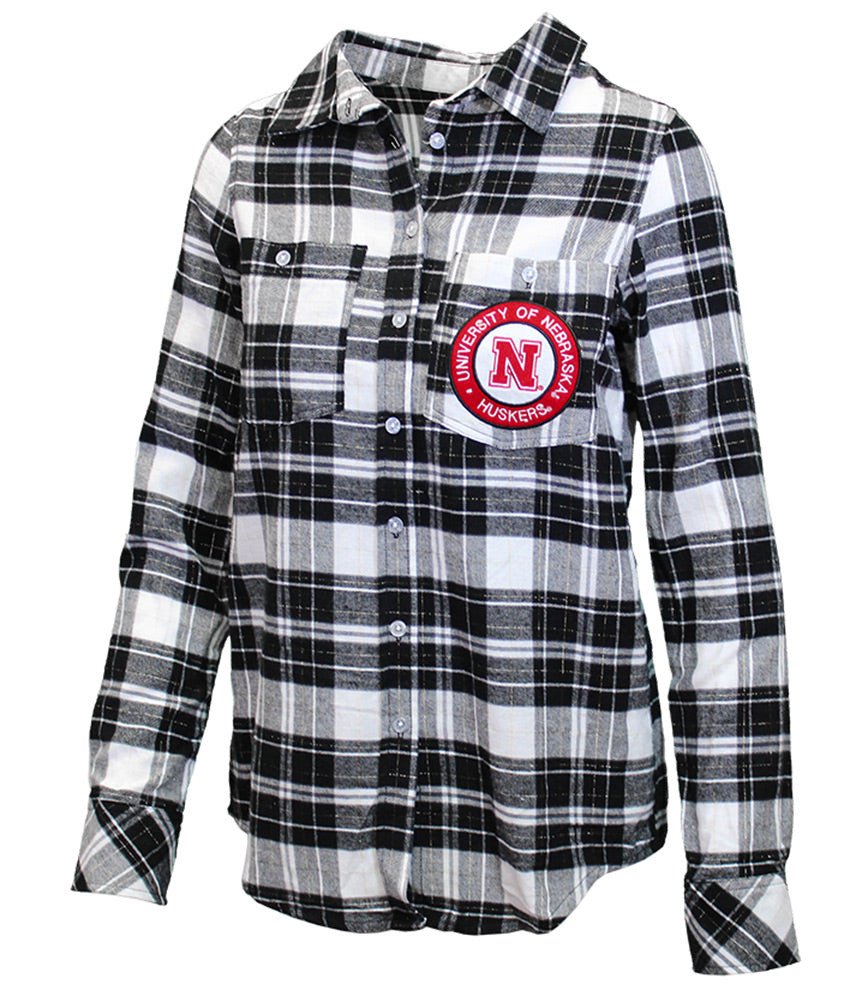Ladies Nebraska Warm Up Flannel Shirt