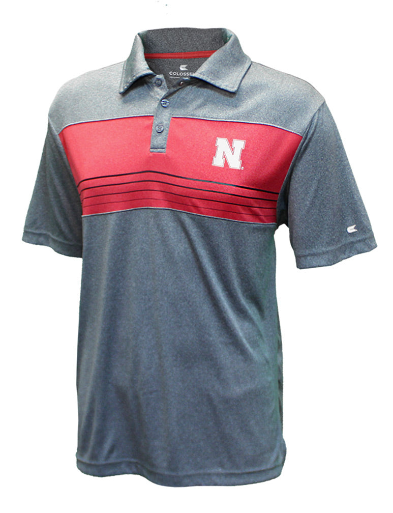 Nebraska Stripe Smithers Polo