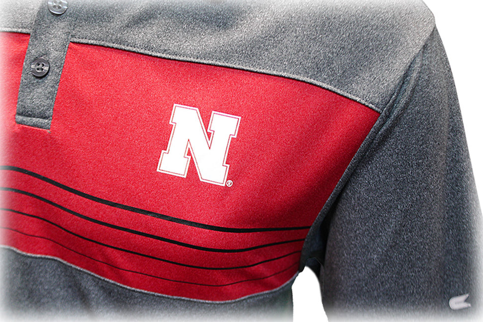 Nebraska Stripe Smithers Polo