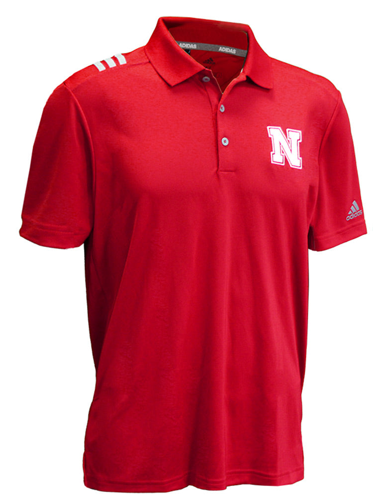 Adidas 2019 Huskers 3 Stripe Spring Polo