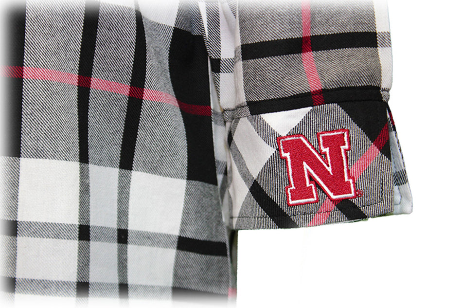 Nebraska Womens Button Plaid Tunic