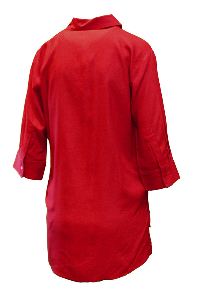 Nebraska Womens Pleat Button Up