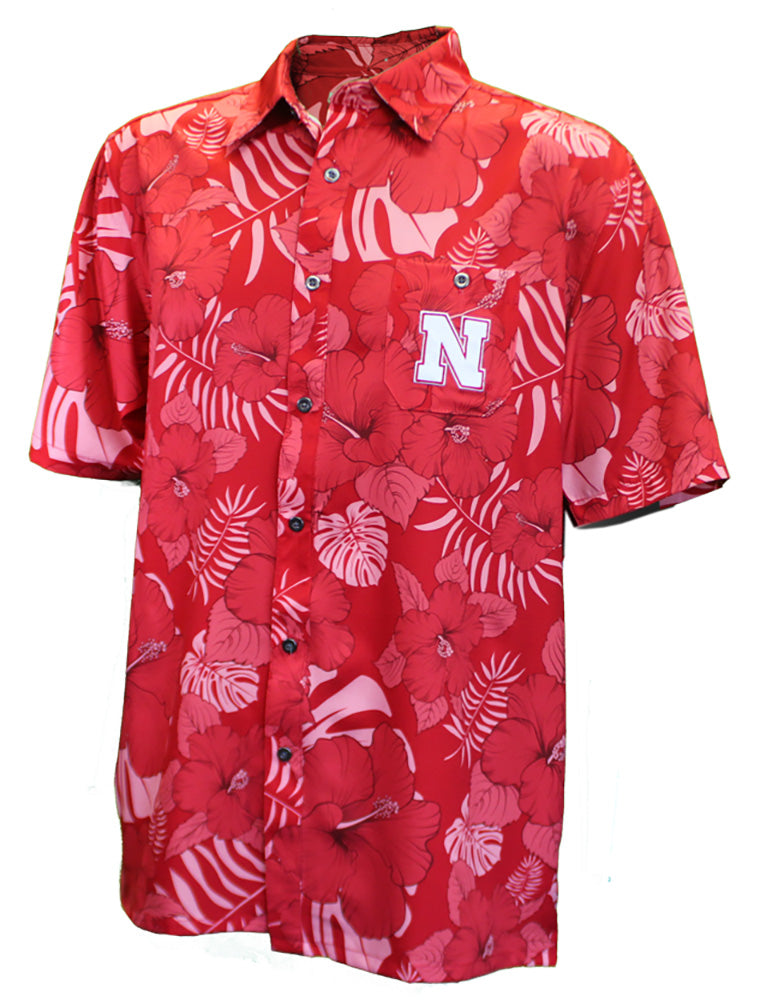 Nebraska 'The Dude' Button-Up Camp Shirt