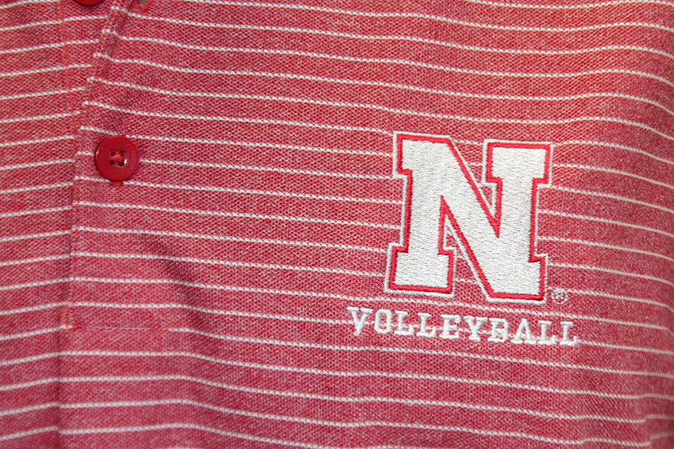 Nebraska Volleyball Striped Kaboom Polo