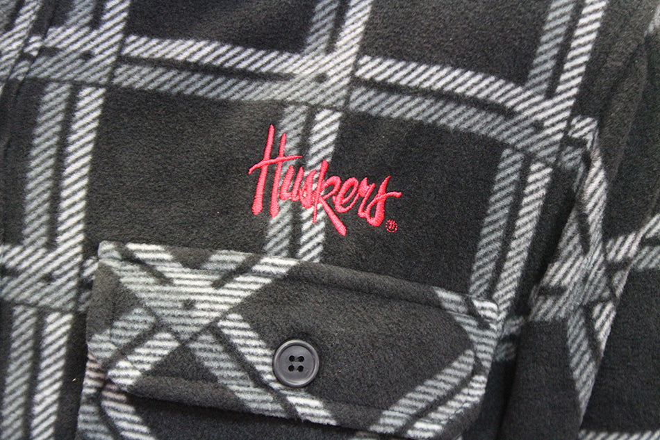 Huskers Logger Fleece Button Up