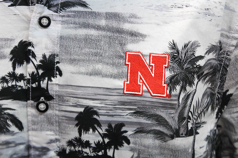 Nebraska Tropical Horizons Tommy Bahama Button Up