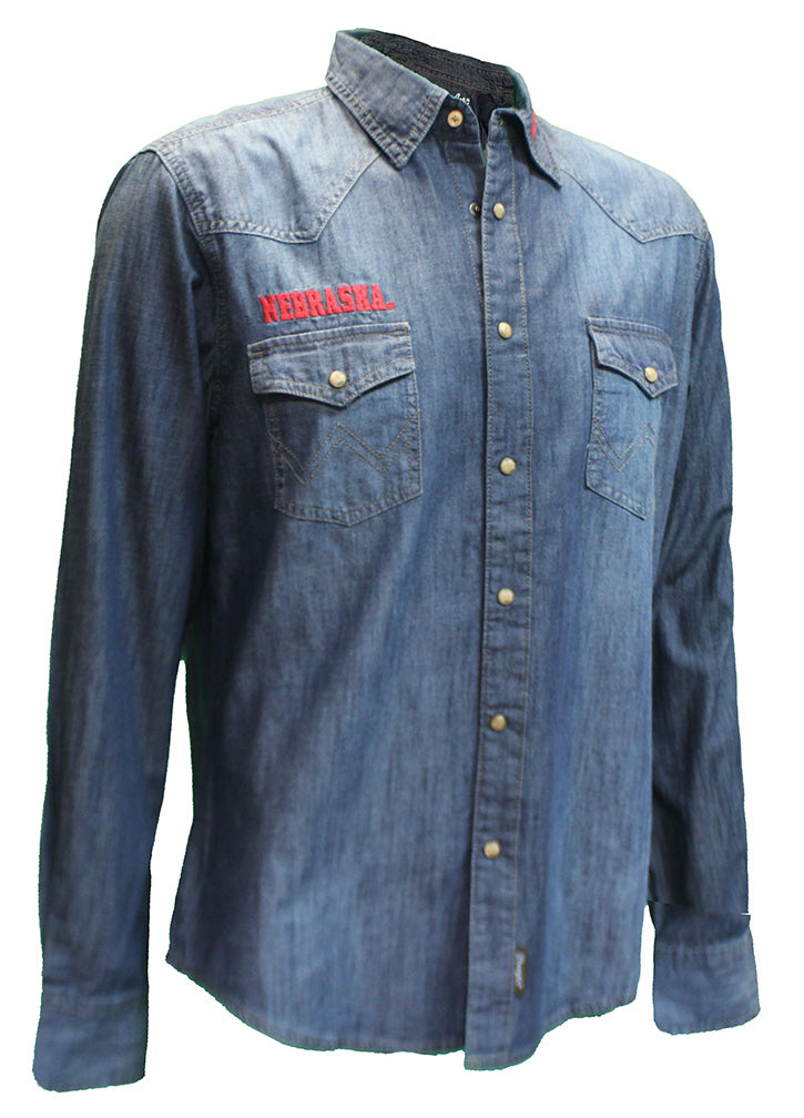 Nebraska Denim Wrangler Rodeo Shirt