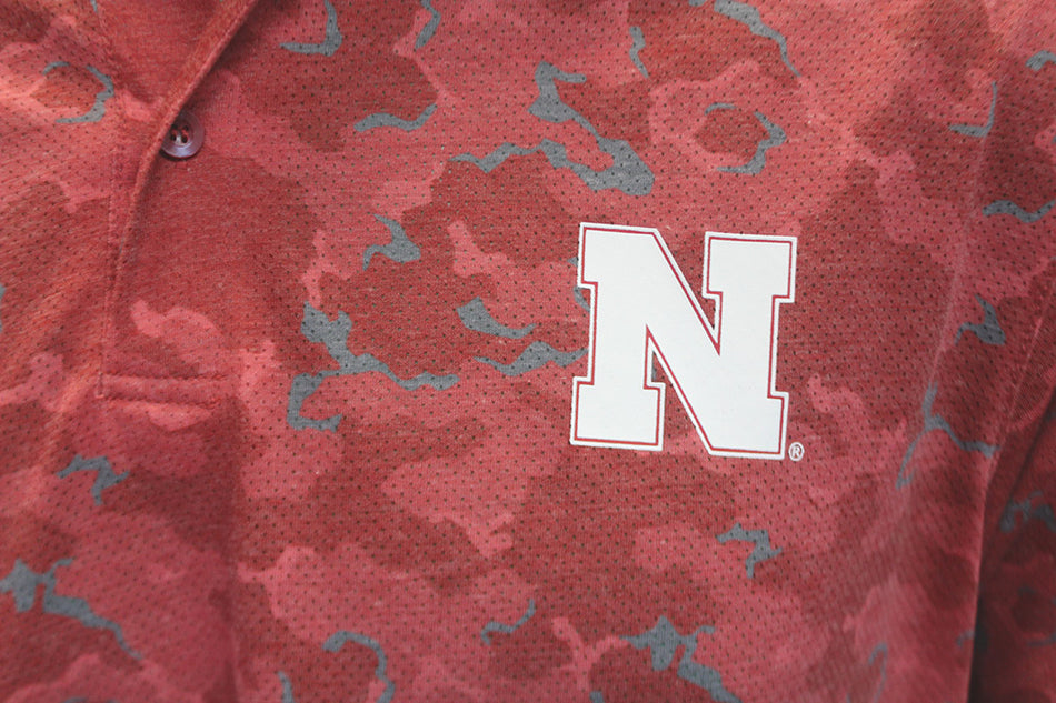 Nebraska Speedman Camo Polo