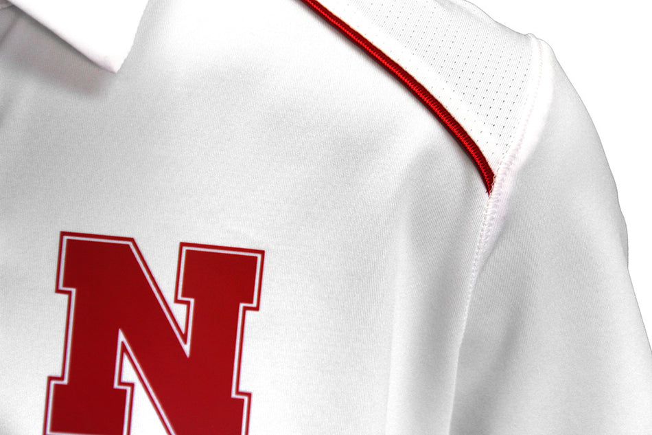 Adidas Womens Nebraska Classic Sideline Polo - White