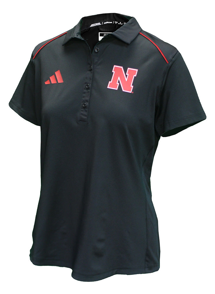 Adidas Womens Nebraska Classic Sideline Polo - Black