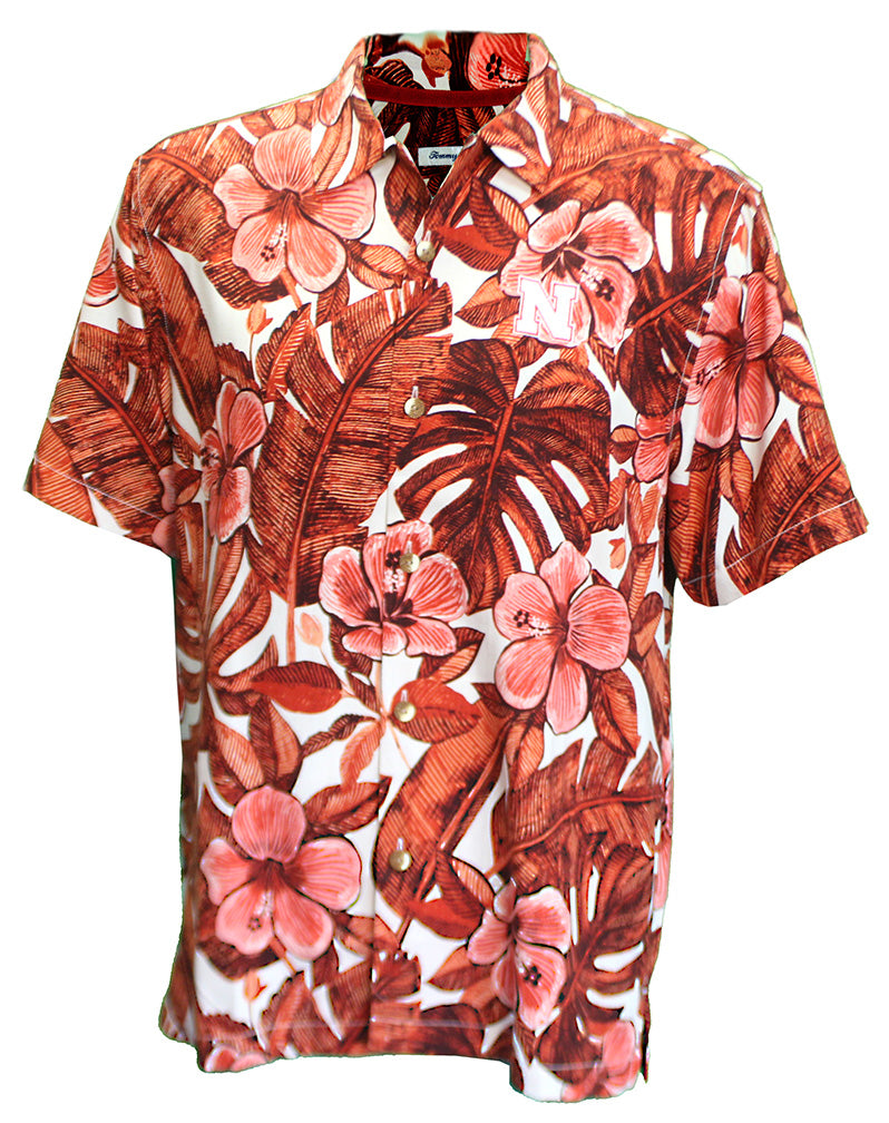 Nebraska Floral Lush Camp Tommy Bahama - Chili Pepper