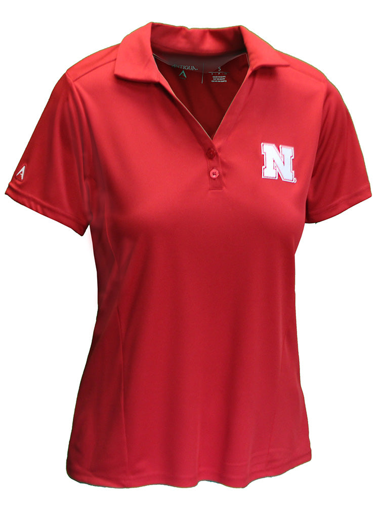 Womens Nebraska Iron N Antigua Polo