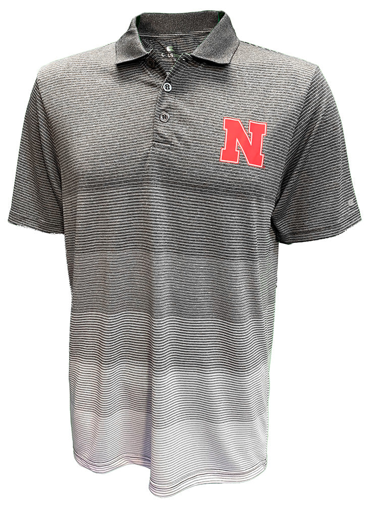 Nebraska Pro Day Striped Mesh Polo